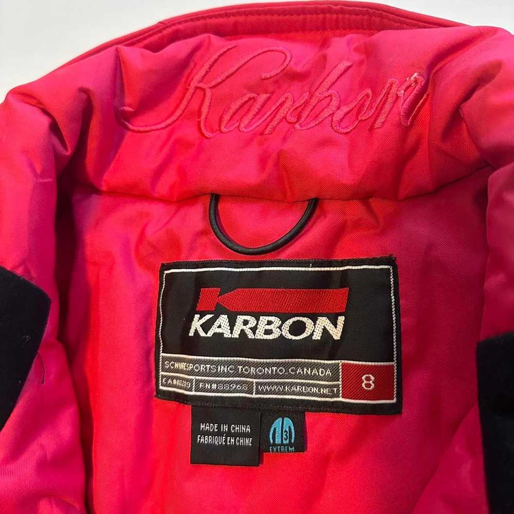 Karbon Vintage karbon pink and white ski jacket s… - image 4