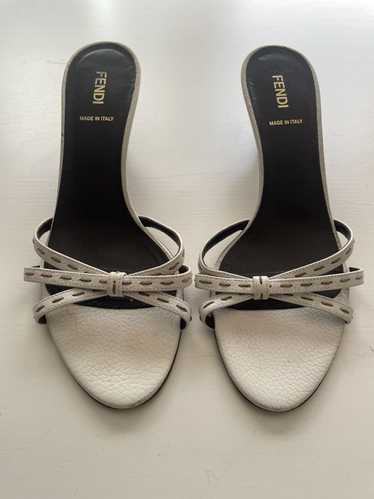 Fendi Vintage Fendi white mules / kitten heels