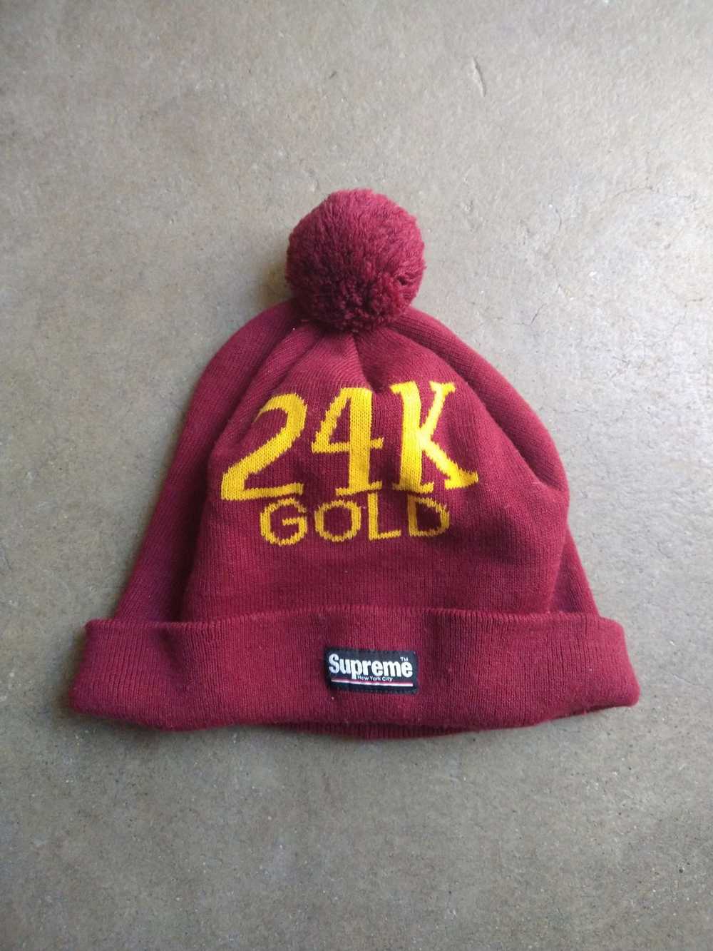 Supreme Supreme Beanie 24K Gold Burgundy FW13 Acr… - image 1