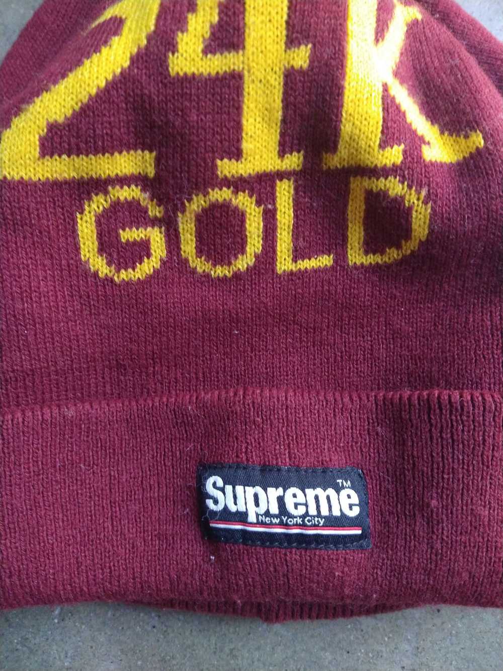 Supreme Supreme Beanie 24K Gold Burgundy FW13 Acr… - image 5