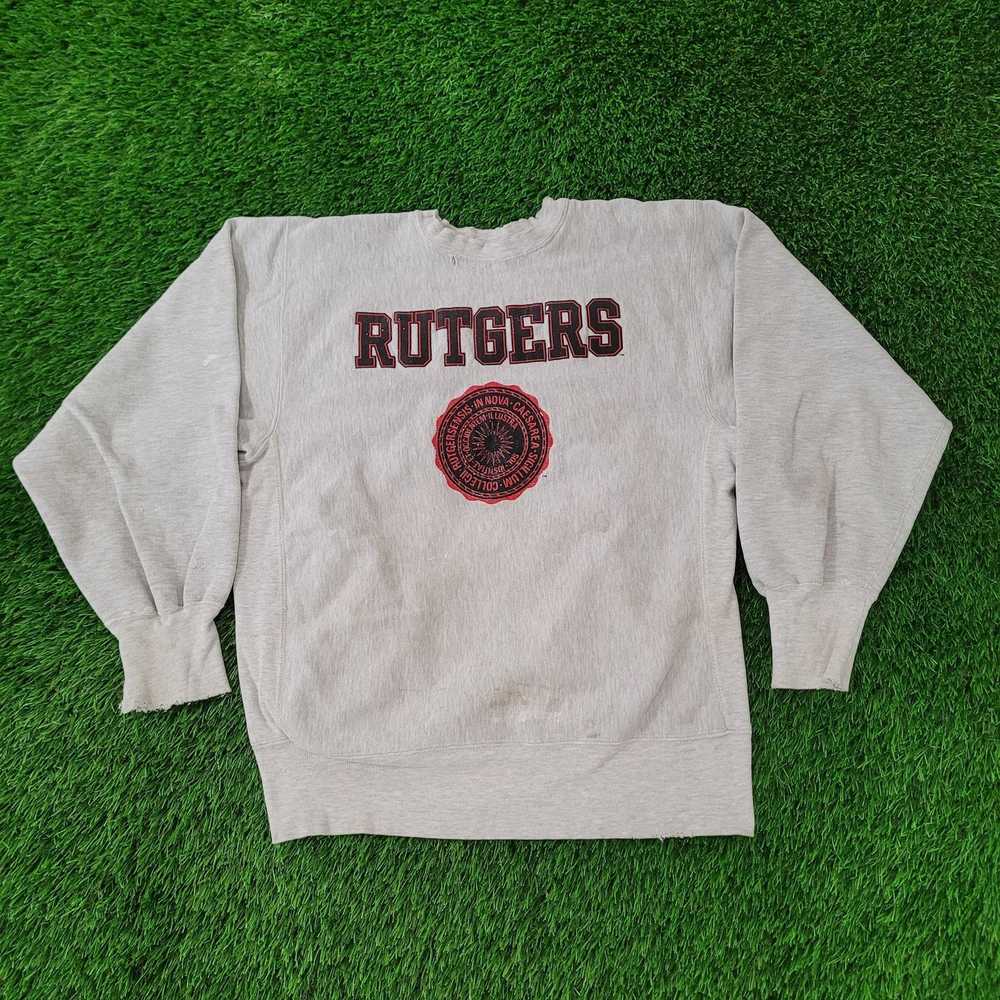 Champion Vintage 90s Champion Rutgers Sweatshirt … - image 1