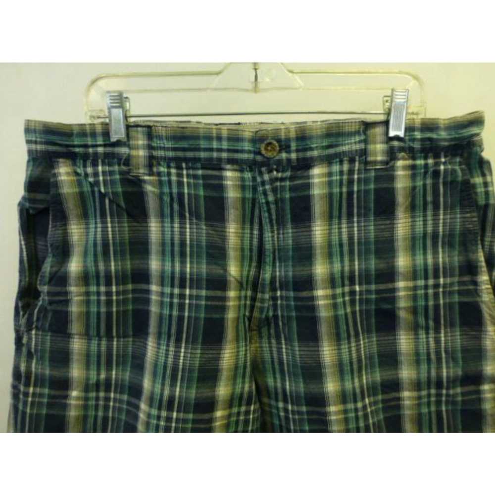 Vintage mens COLUMBIA blue plaid flat front bermu… - image 2