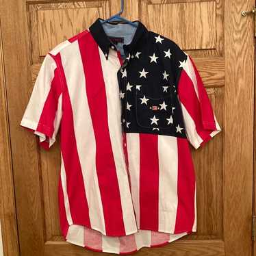 Ivy Crew Vintage Ivy Crew American Flag Button Dow