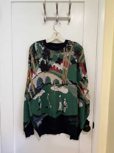 Coloured Cable Knit Sweater Vintage Crossings Bran
