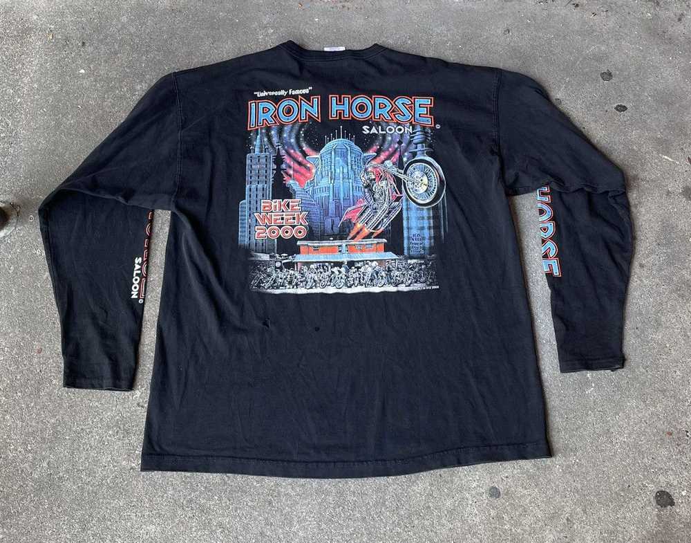 Gildan Vintage Iron Horse Saloon 2000 Black Long … - image 5