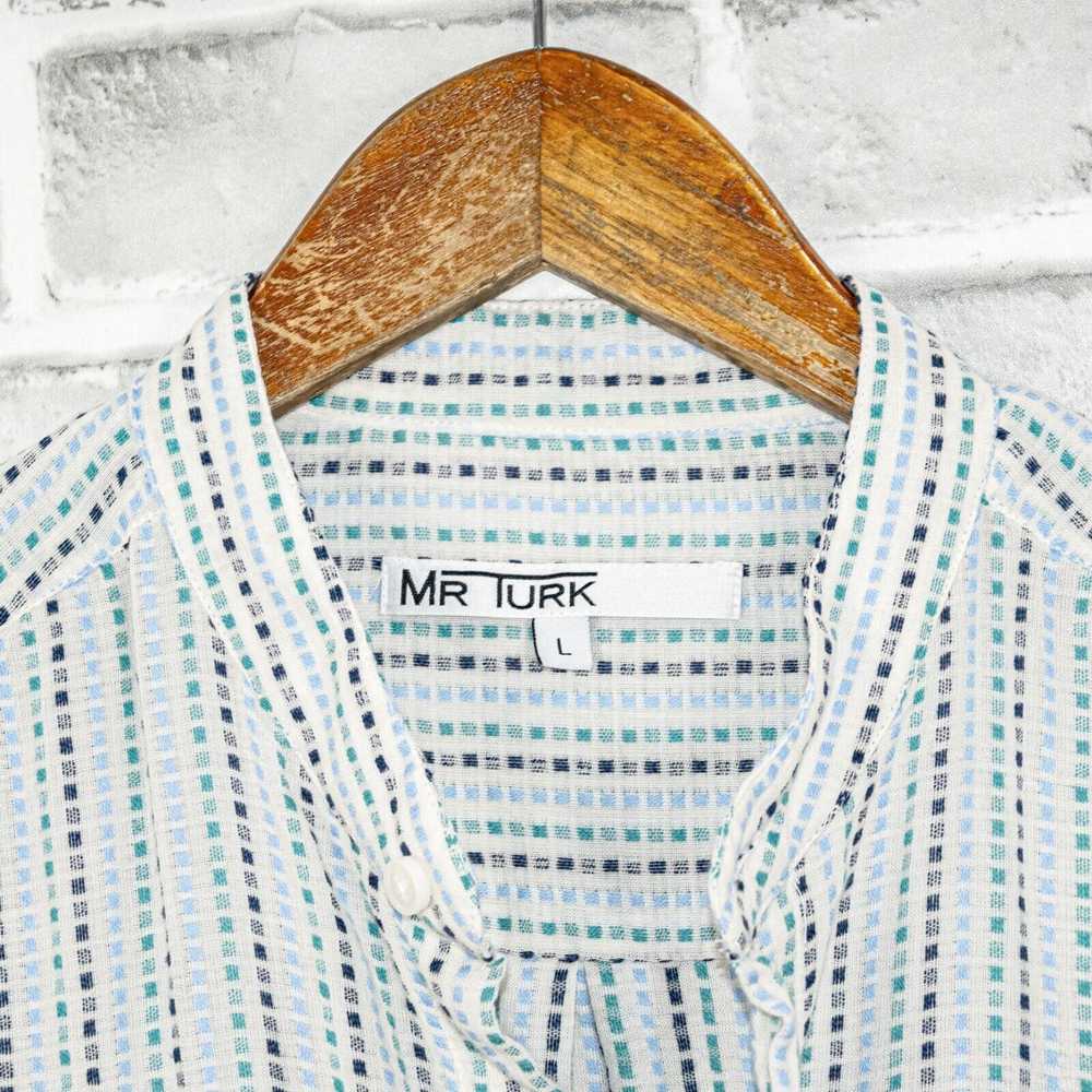 Mr. Turk MR TURK Band Collar Button up Shirt Embr… - image 3