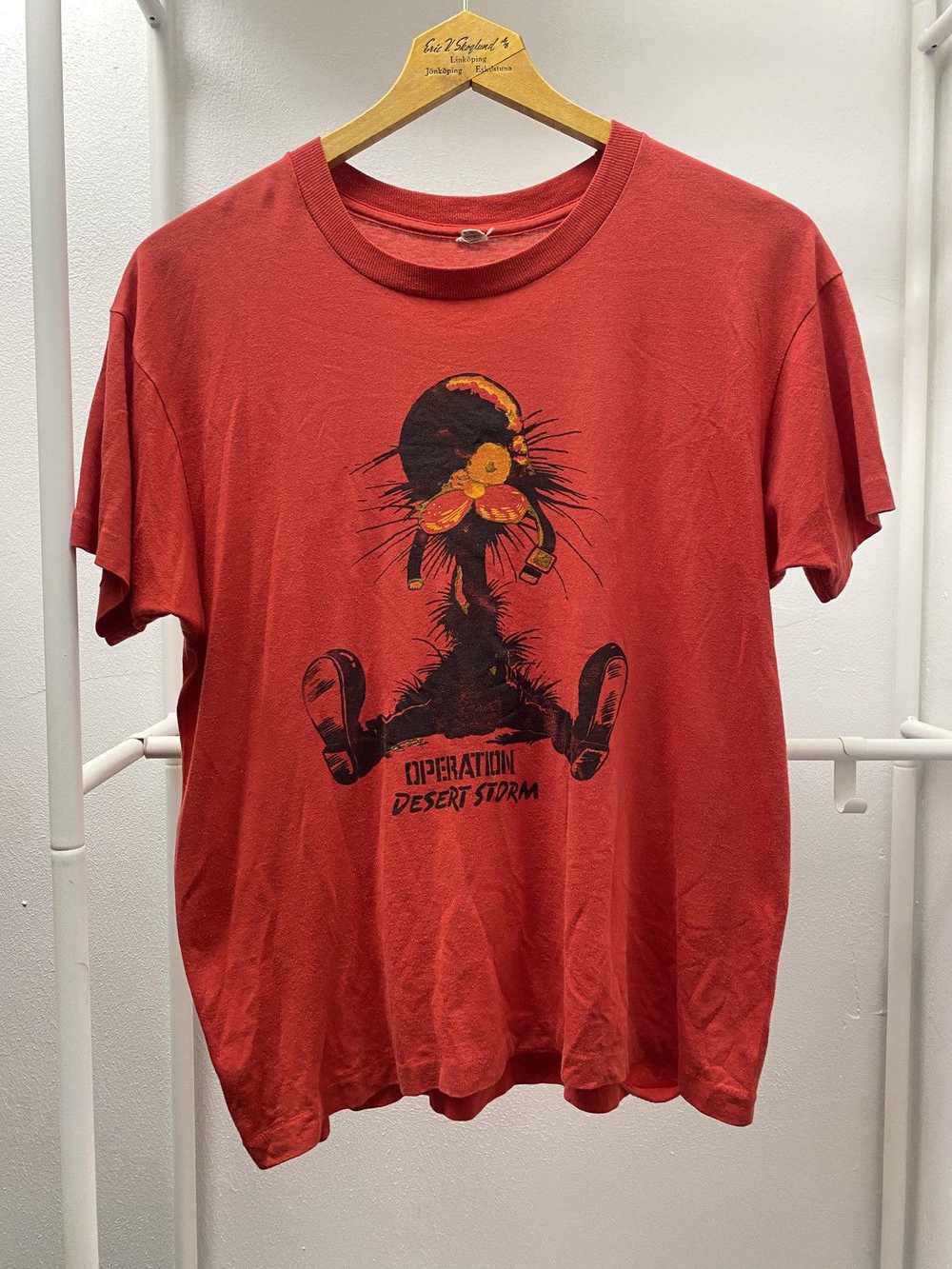 Vintage 80s Operation Desert Storm Tee L Screen S… - image 1