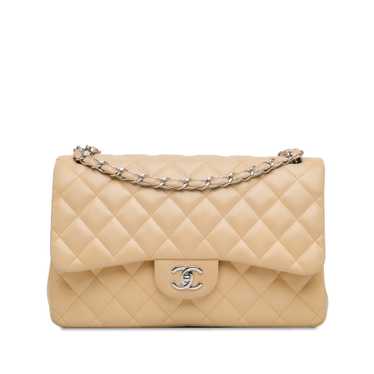 Beige Chanel Jumbo Classic Lambskin Double Flap S… - image 1