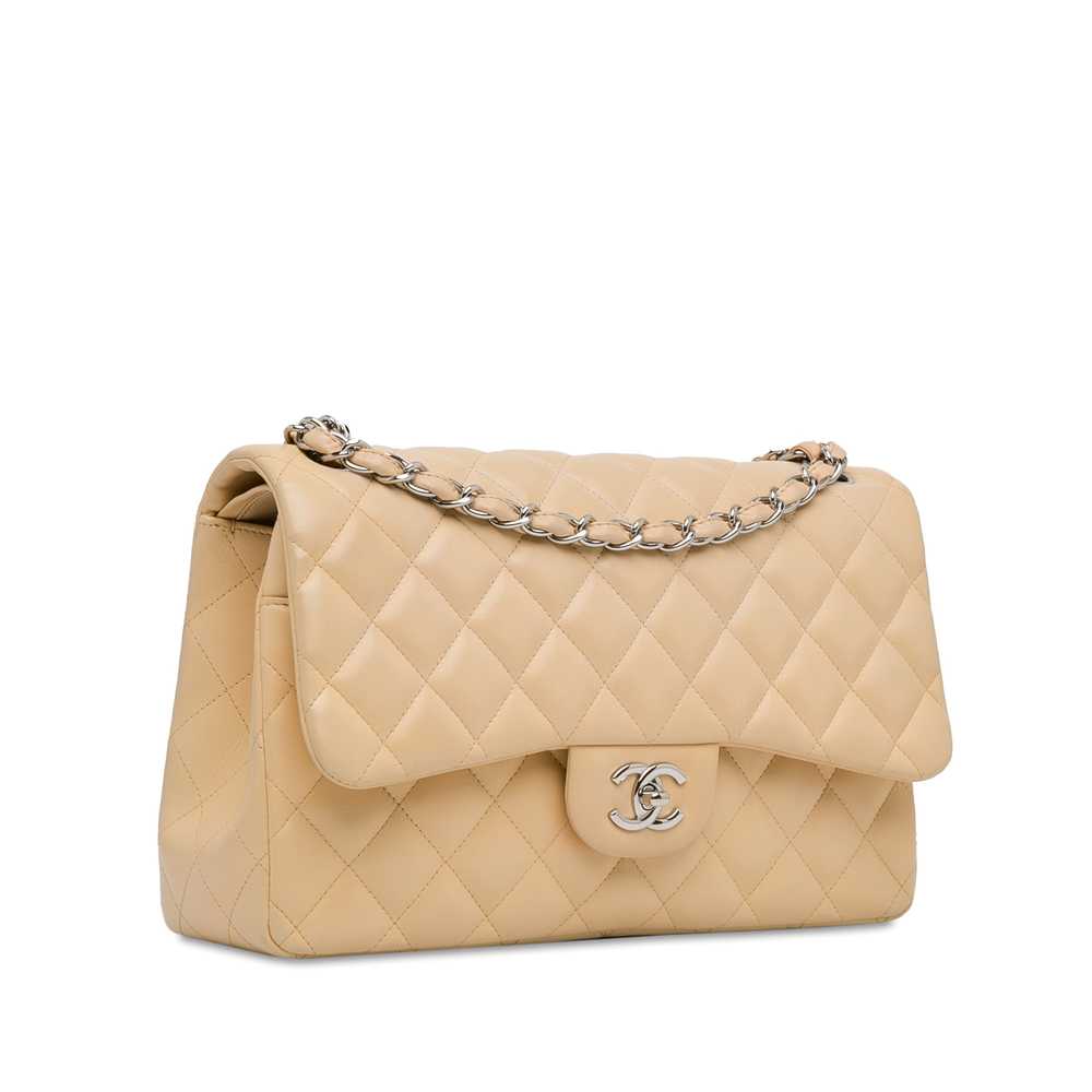 Beige Chanel Jumbo Classic Lambskin Double Flap S… - image 2