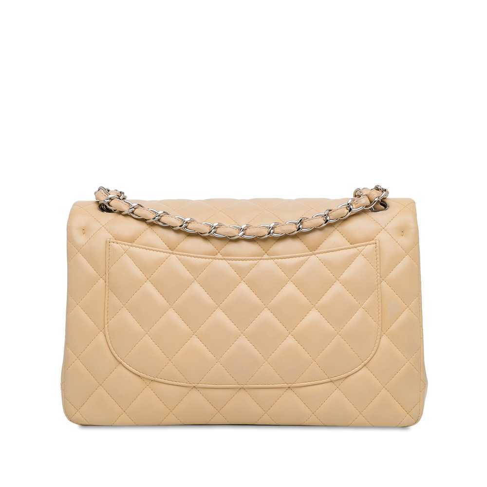 Beige Chanel Jumbo Classic Lambskin Double Flap S… - image 3