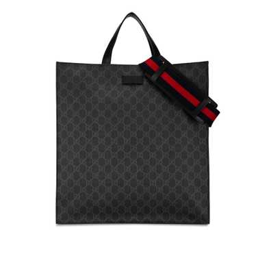 Black Gucci GG Supreme Convertible Soft Tote Satc… - image 1