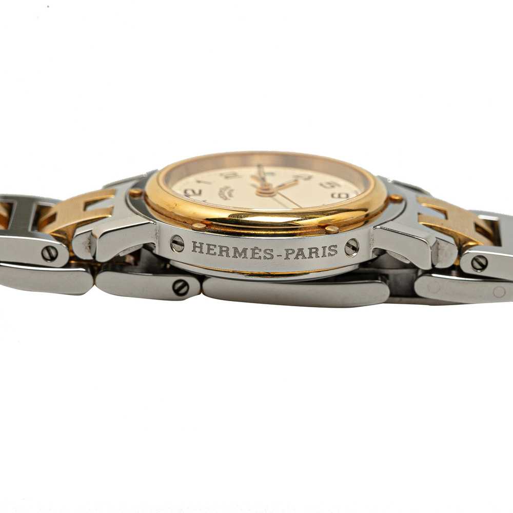 Silver Hermès Quartz Stainless Steel Clipper Watch - image 9