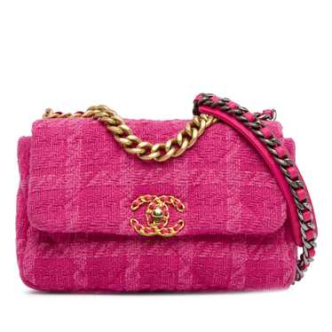 Pink Chanel Medium Tweed 19 Flap Satchel