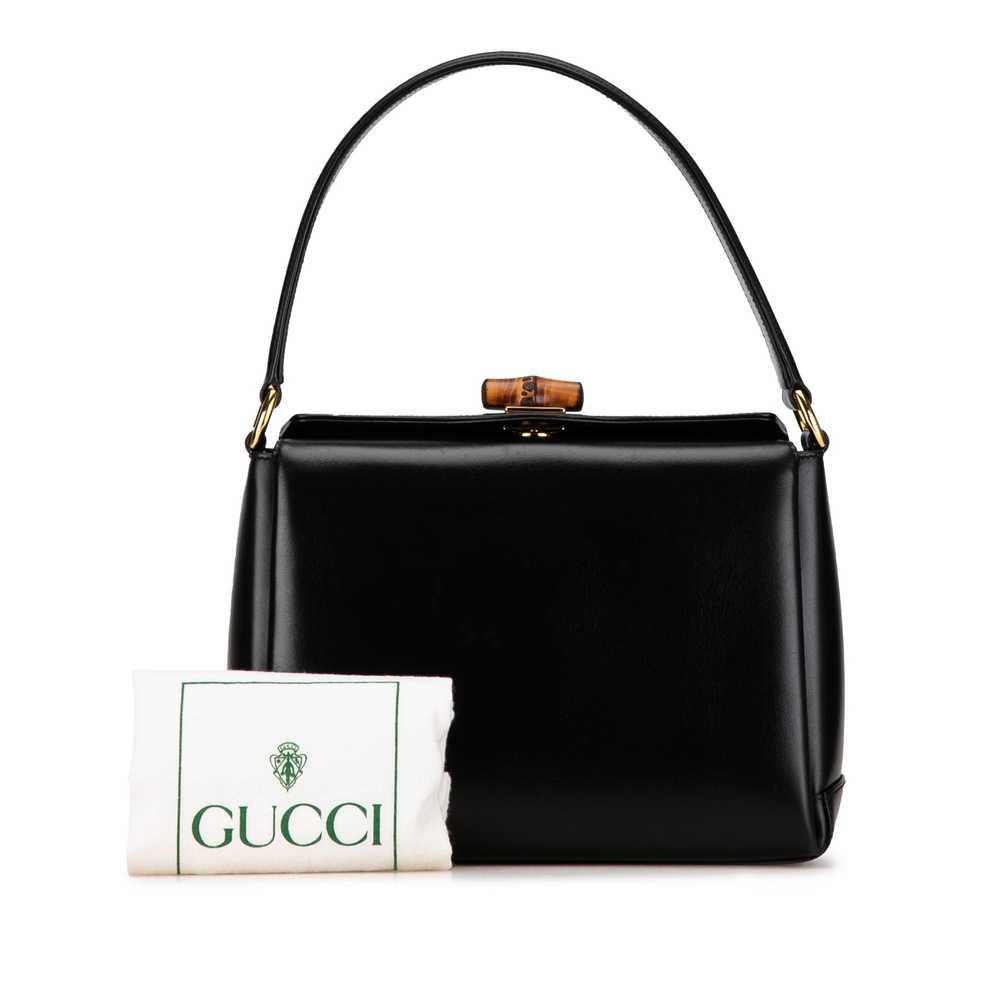 Black Gucci Bamboo Leather Handbag - image 10