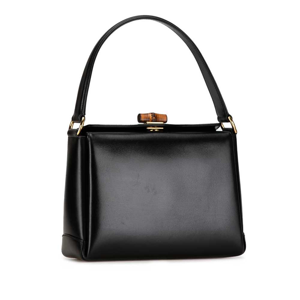 Black Gucci Bamboo Leather Handbag - image 2