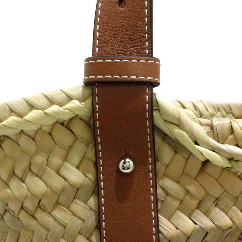 Beige LOEWE Small Raffia Basket Tote - image 12