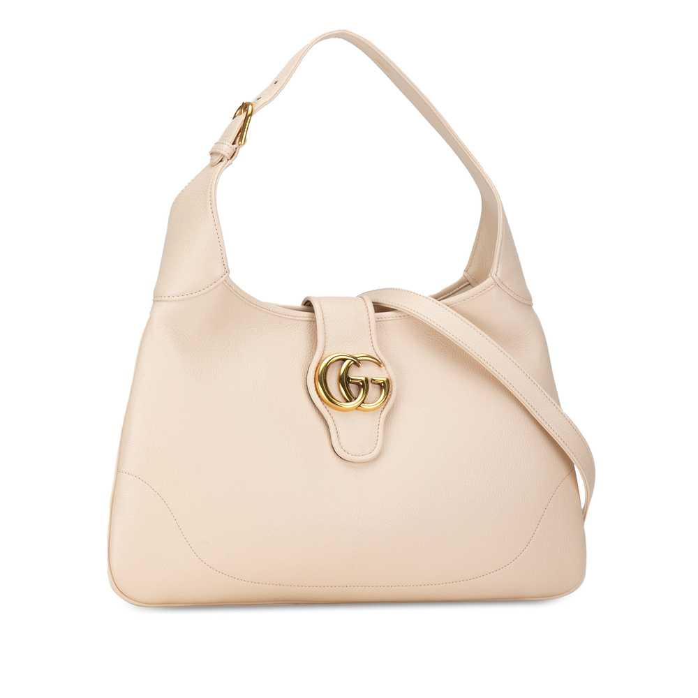 Cream Gucci Medium Leather Aphrodite Crossbody - image 2