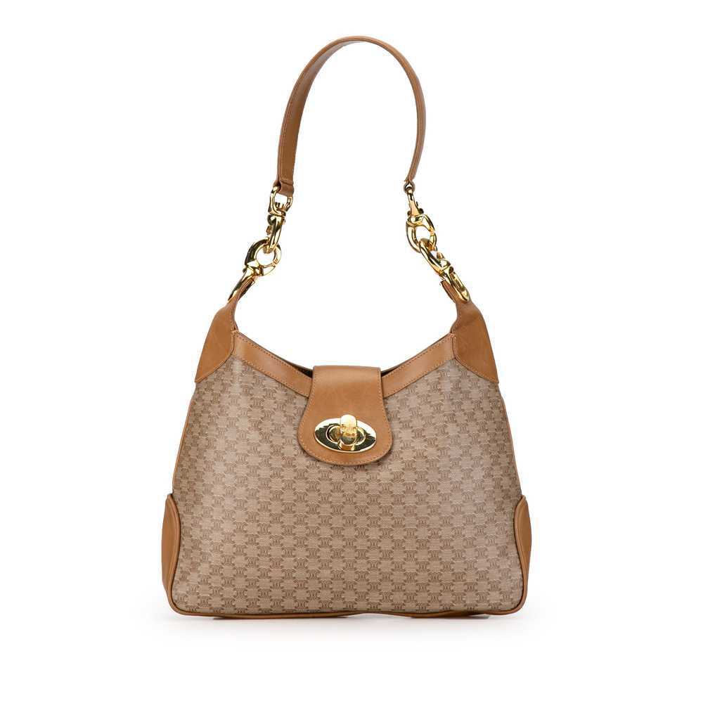 Tan Celine Macadam Shoulder Bag - image 1