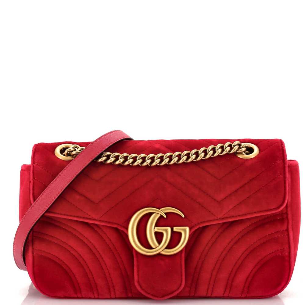 GUCCI GG Marmont Flap Bag Matelasse Velvet Small - image 1