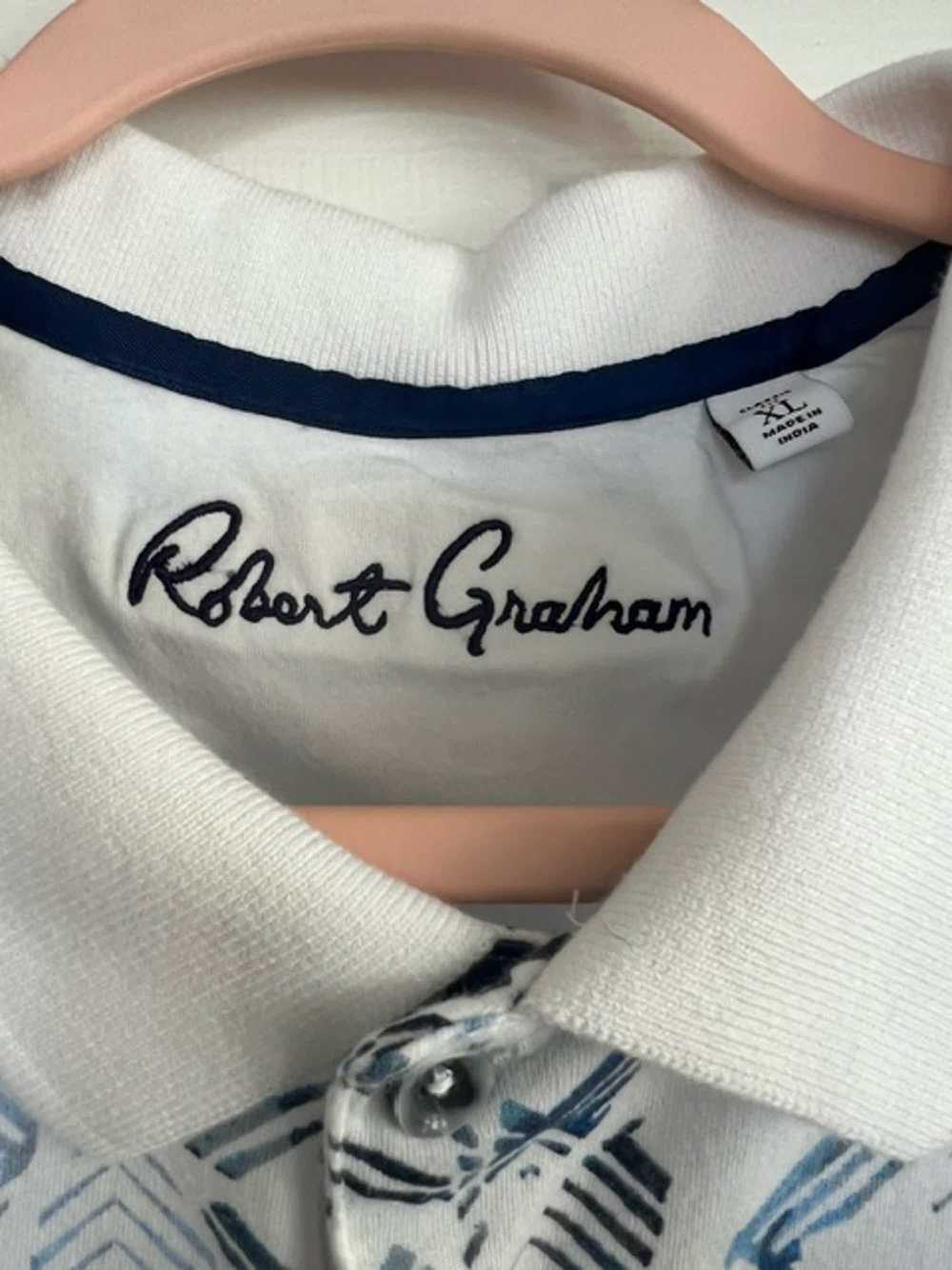 Robert Graham Blue/White Short Sleeve Polo Shirt - image 3