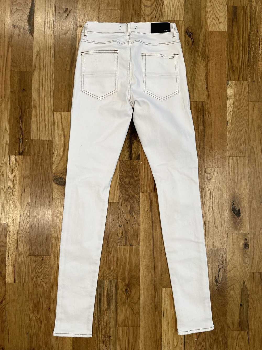 Amiri Amiri Knee Rip White Denim Jeans Sz 31 - image 2