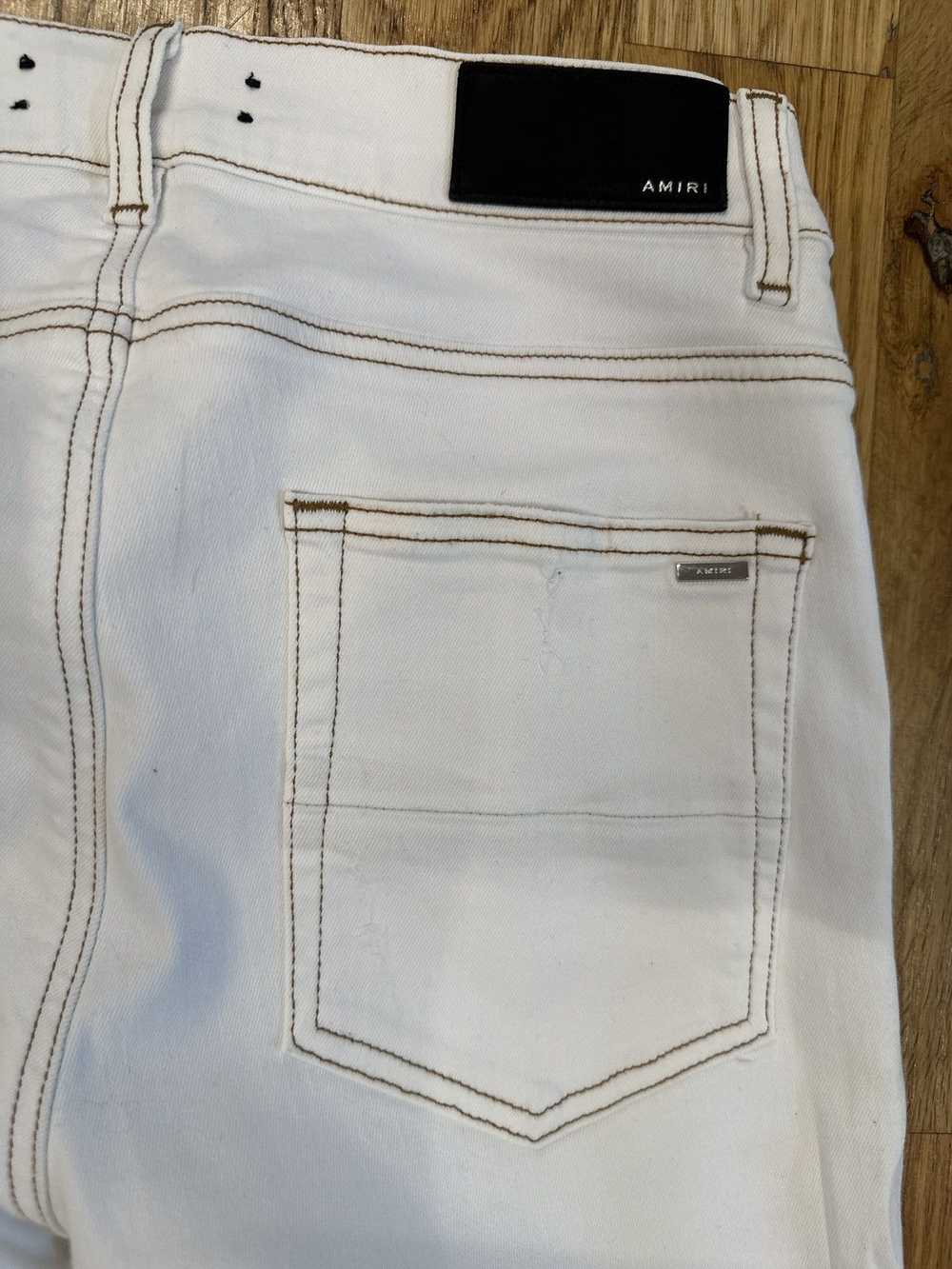 Amiri Amiri Knee Rip White Denim Jeans Sz 31 - image 5