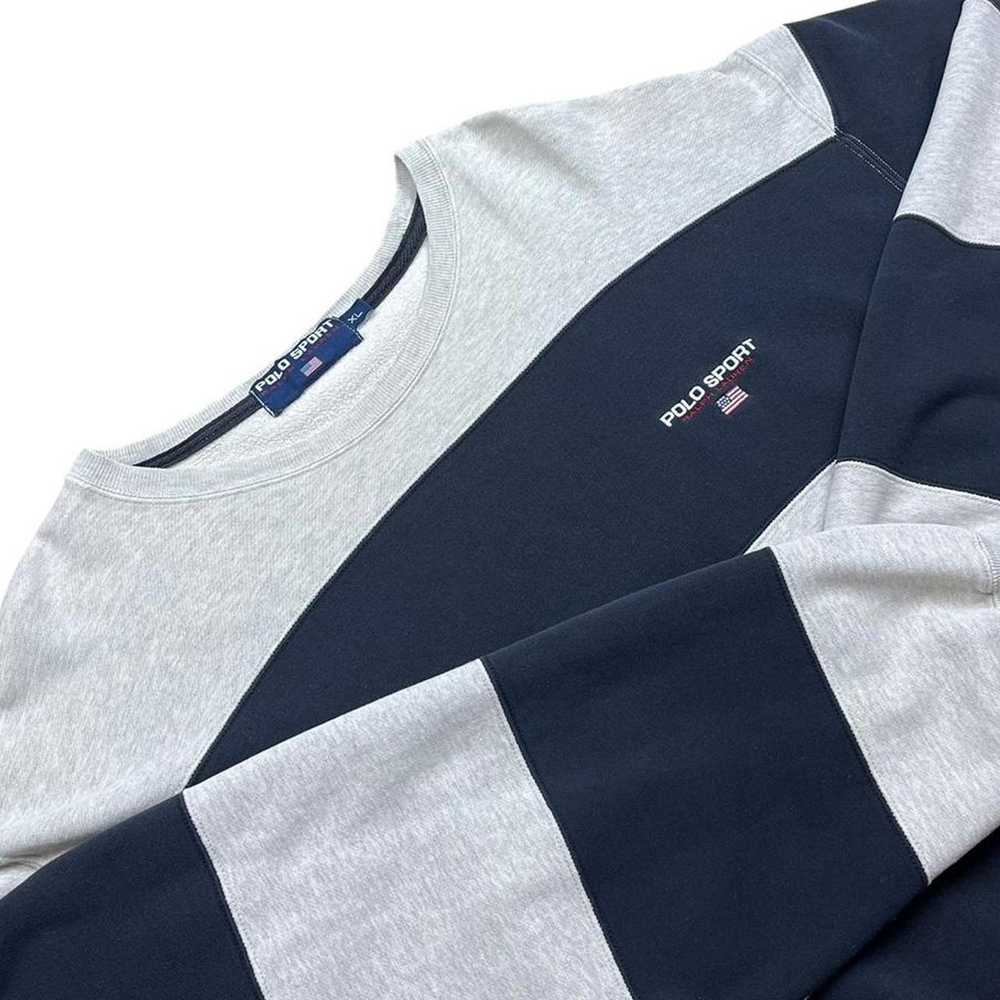 Polo Ralph Lauren Vintage Polo Sport Striped Crew… - image 1