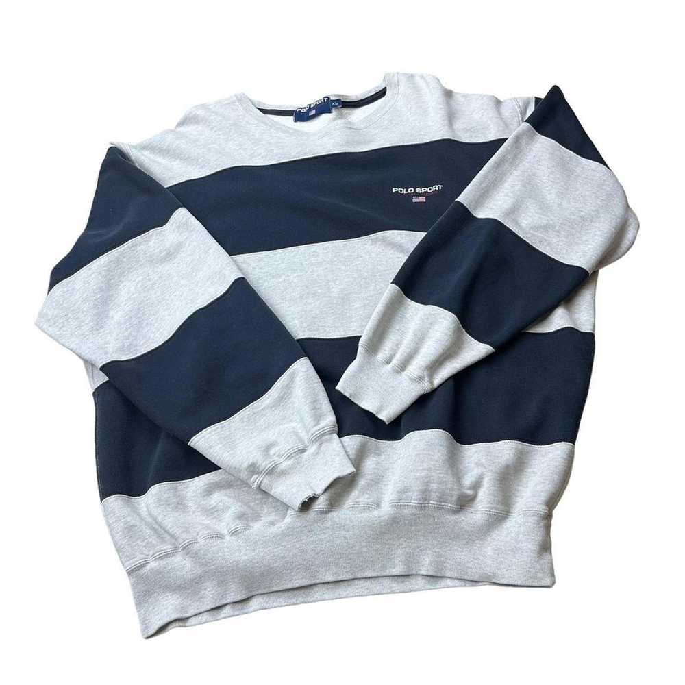 Polo Ralph Lauren Vintage Polo Sport Striped Crew… - image 2