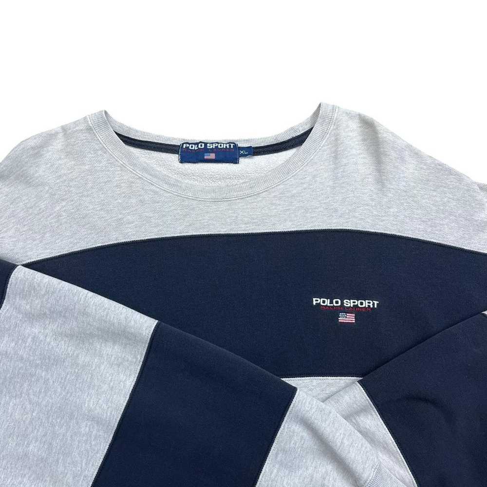 Polo Ralph Lauren Vintage Polo Sport Striped Crew… - image 4