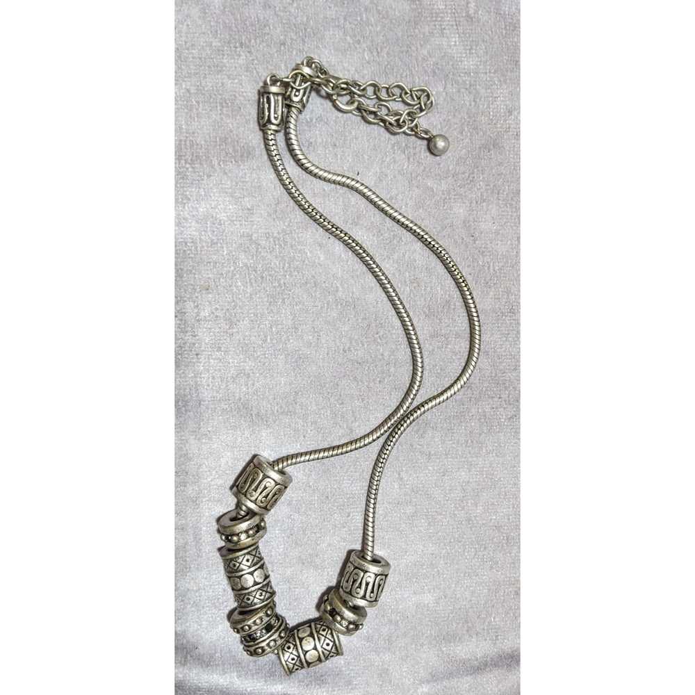 Other Heavy Rustic Unique Silver Beaded Necklace - image 8