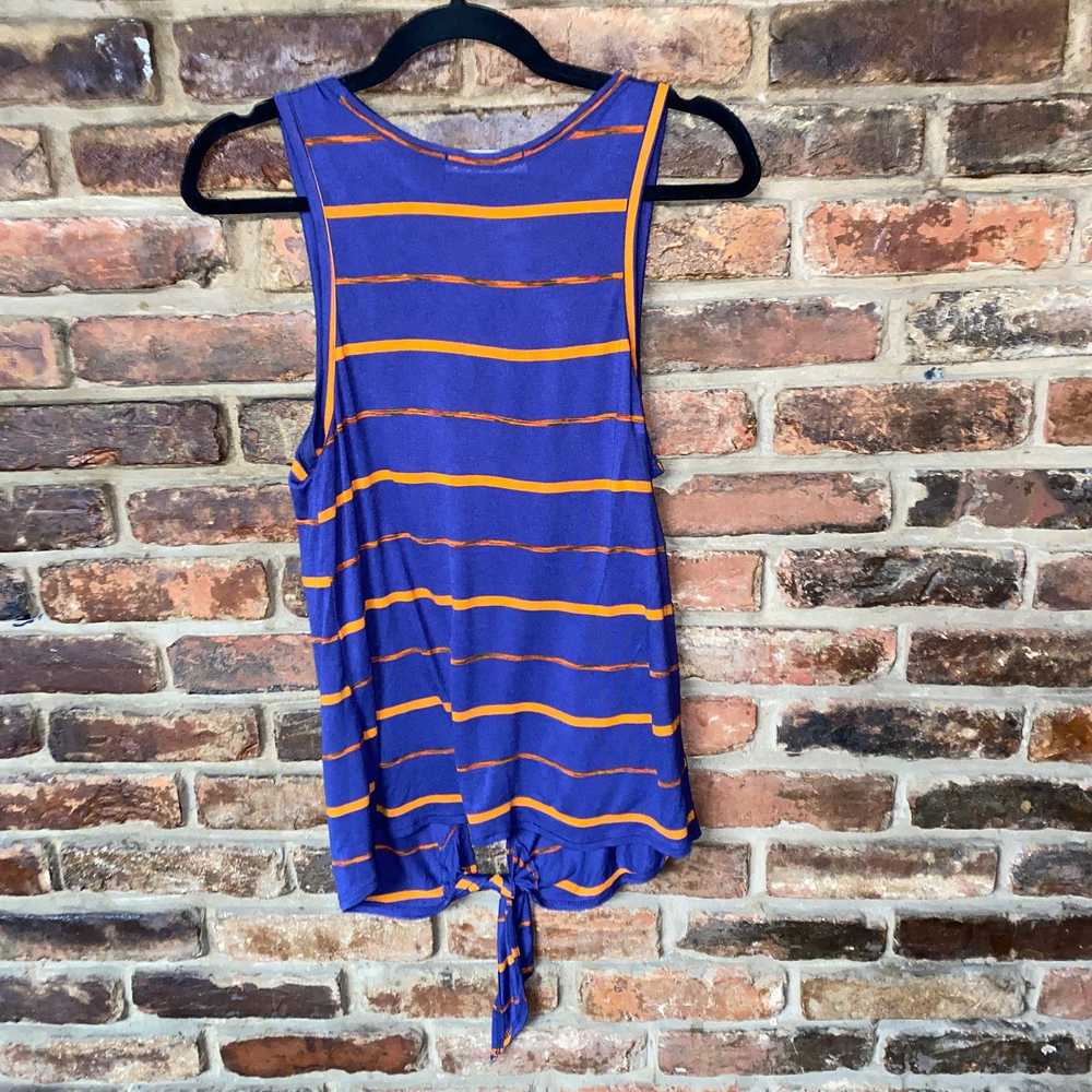 Other Audrey 3+1 Blue Orange Striped Tie Waist Ta… - image 6