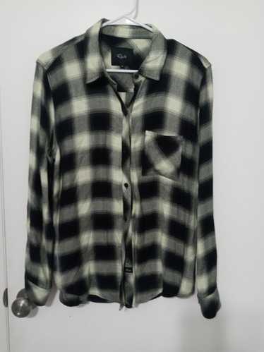 Rails Hunter Black Onyx Lime Button Up Long Sleev… - image 1