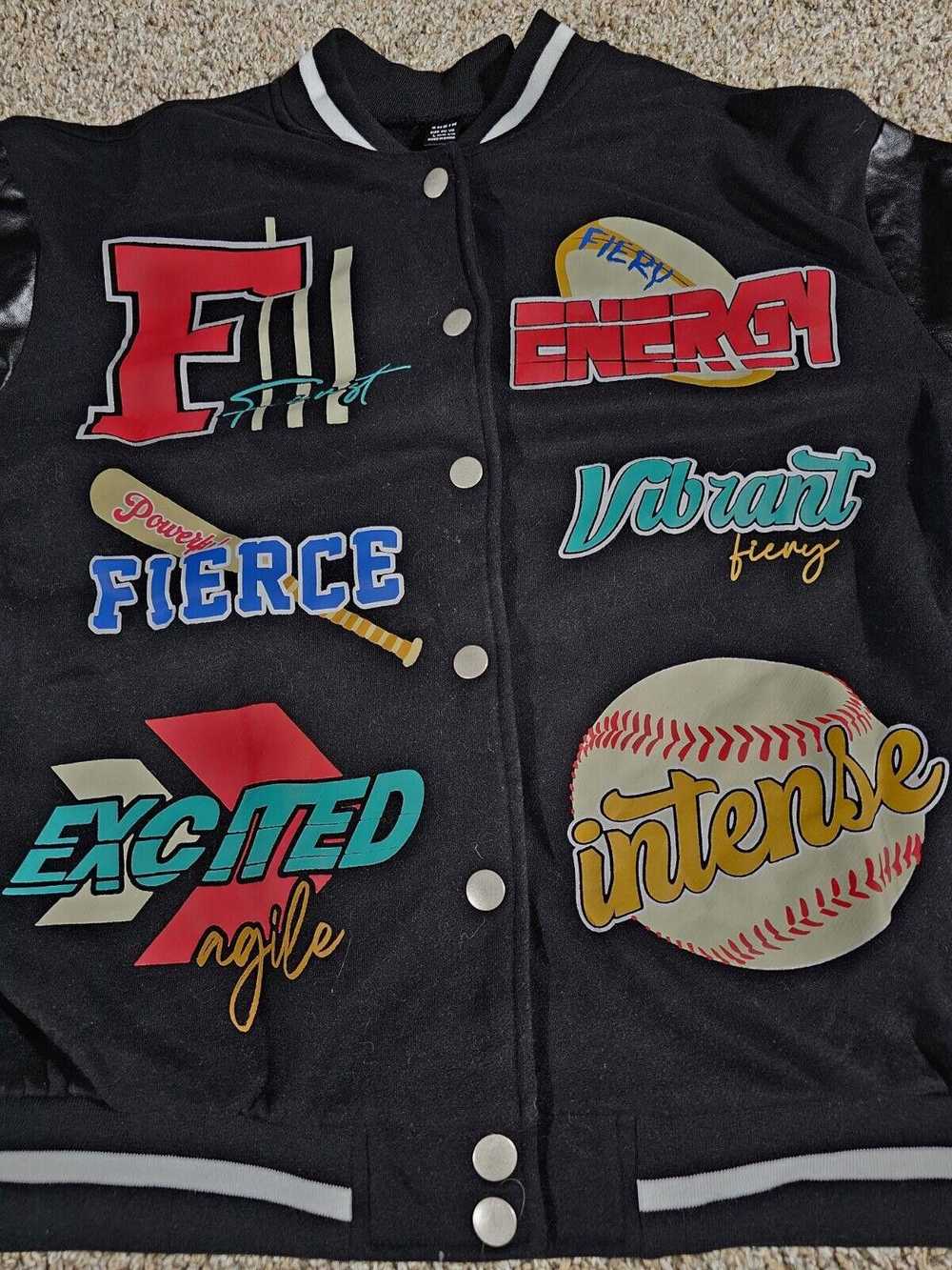 Shein SHEIN fierce intense baseball Retro Varsity… - image 2