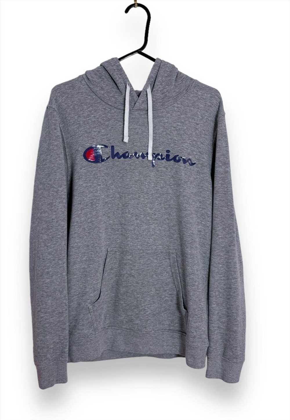 Champion Hoodie Grey Pullover Spell Out Mens Small - image 1