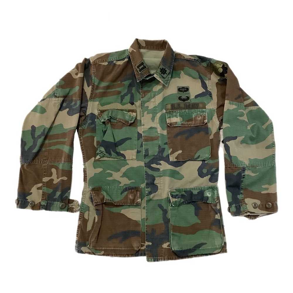 Vintage Military camouflage button up Jacket - image 1