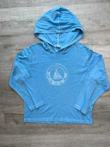 Vintage Long Beach Island Blue Sailboat Hoodie - L