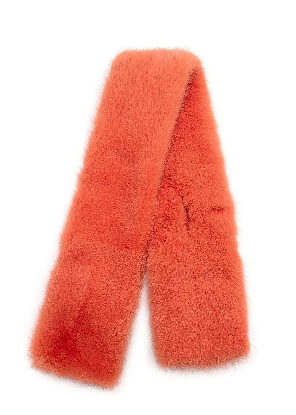 Managed by hewi Celine Orange Mink Stole - image 4