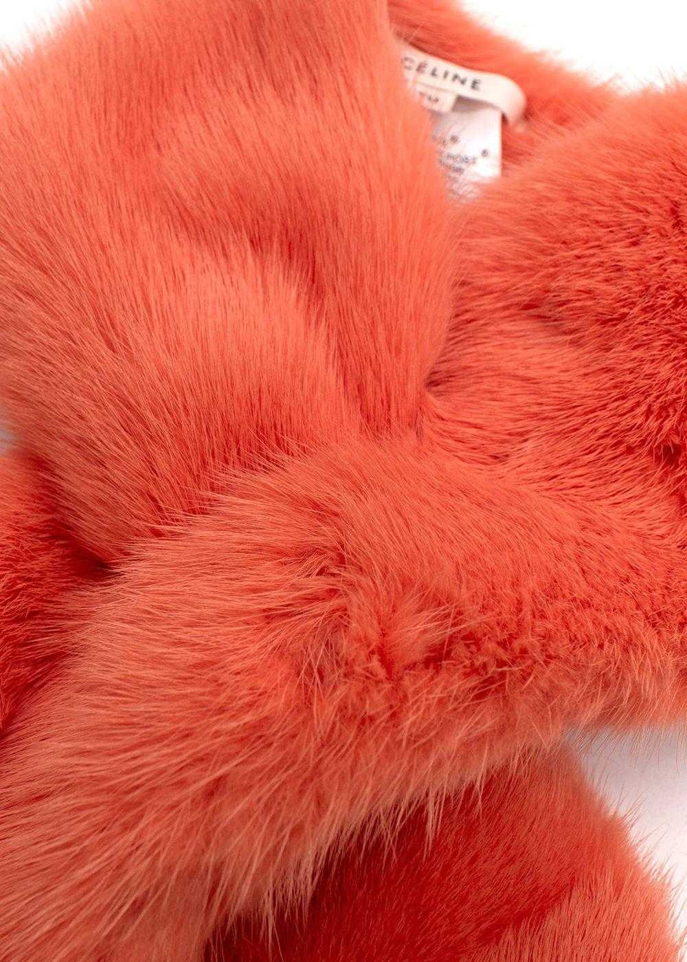 Managed by hewi Celine Orange Mink Stole - image 6