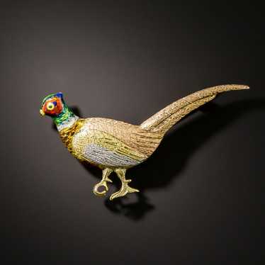 English Edwardian Pheasant Brooch - image 1