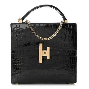 HERMES Shiny Alligator Cinhetic Boxy Top Handle Ba