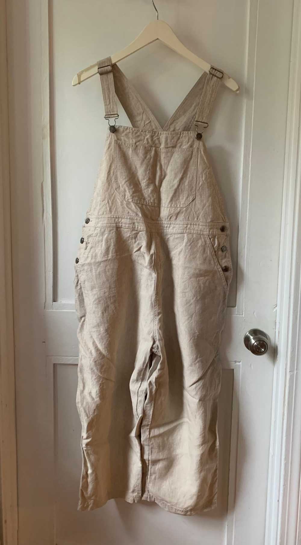 L.L. Bean Cropped linen overalls (M) | Used,… - image 1