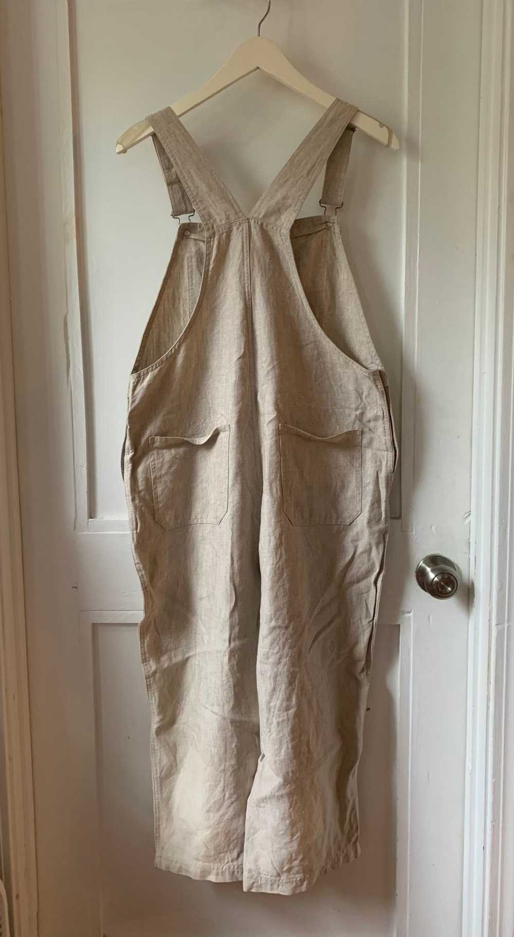 L.L. Bean Cropped linen overalls (M) | Used,… - image 2