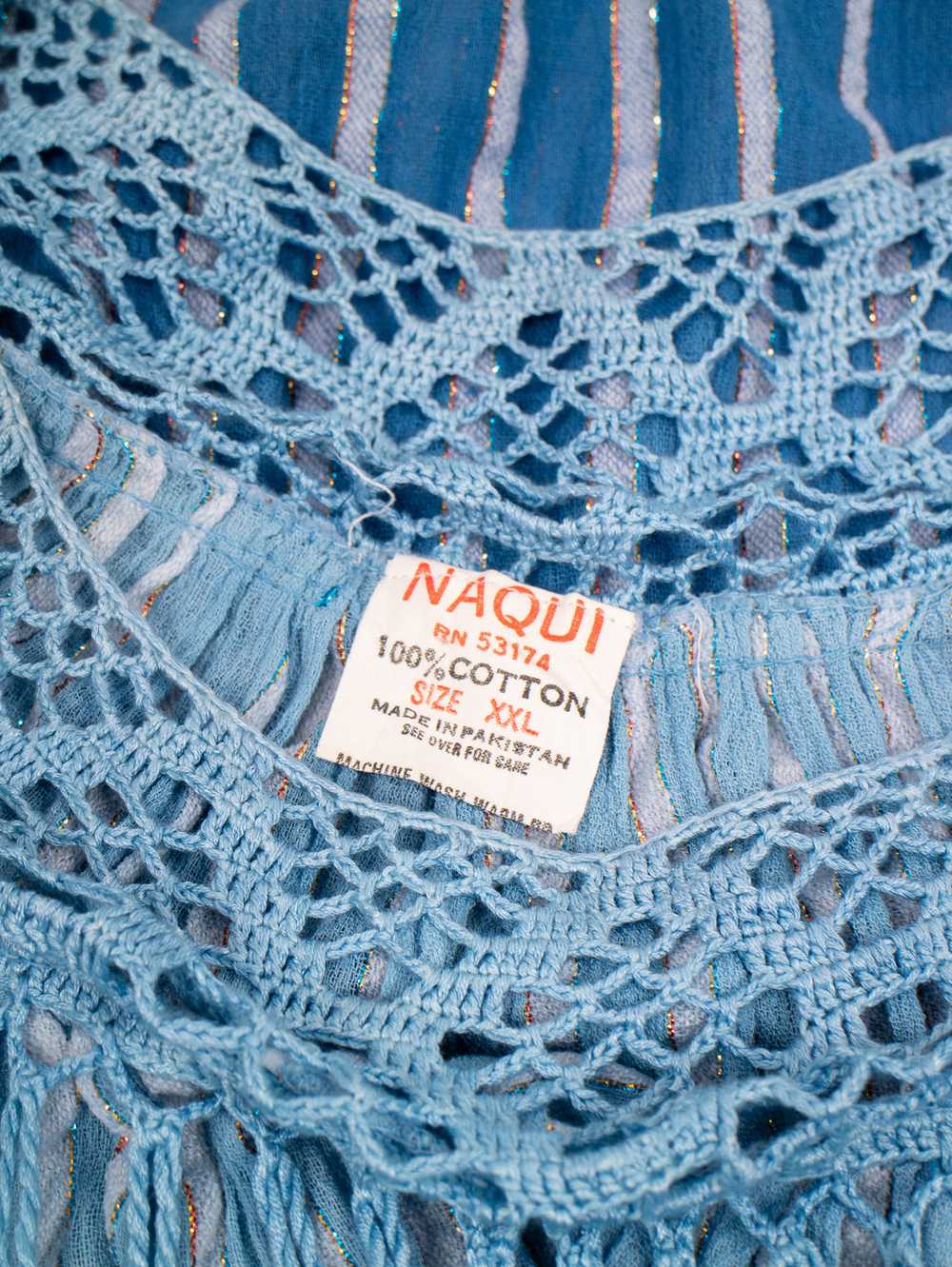 1970s 'Naqui' Fringe Guazy Beach Cover Up - image 10