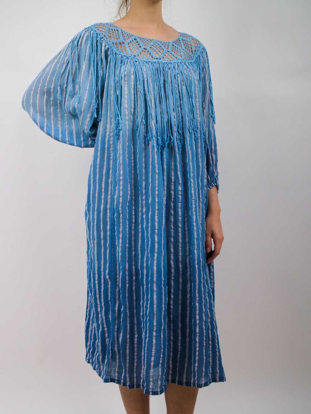 1970s 'Naqui' Fringe Guazy Beach Cover Up - image 1