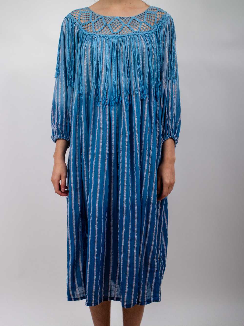 1970s 'Naqui' Fringe Guazy Beach Cover Up - image 2