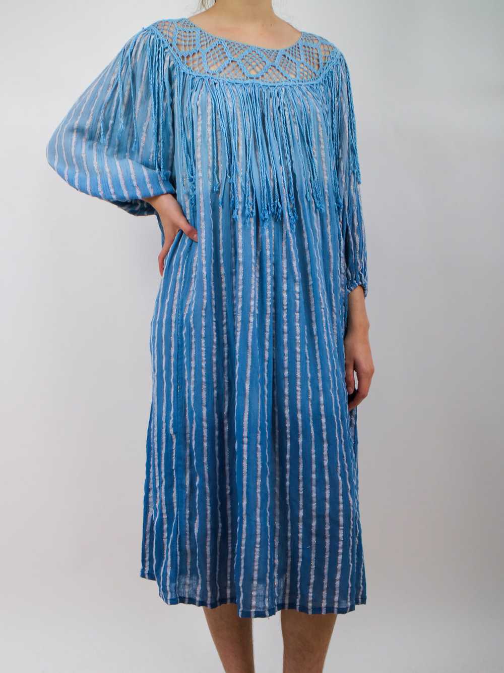 1970s 'Naqui' Fringe Guazy Beach Cover Up - image 3