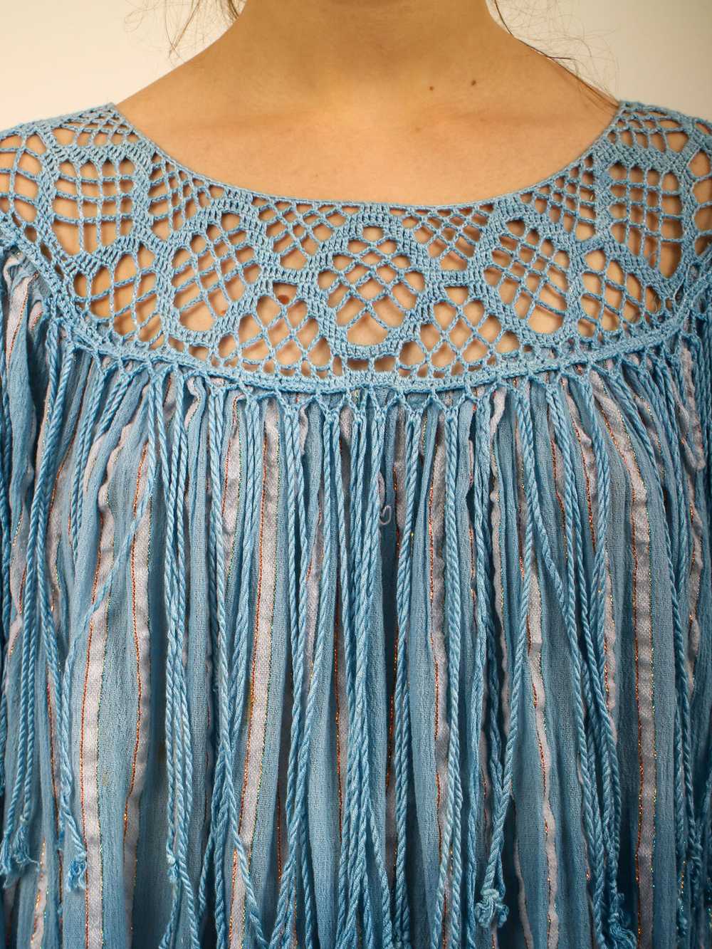 1970s 'Naqui' Fringe Guazy Beach Cover Up - image 6