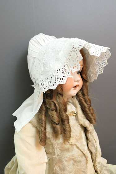 Antique White Lace Baby Bonnet, Victorian 1800s, E