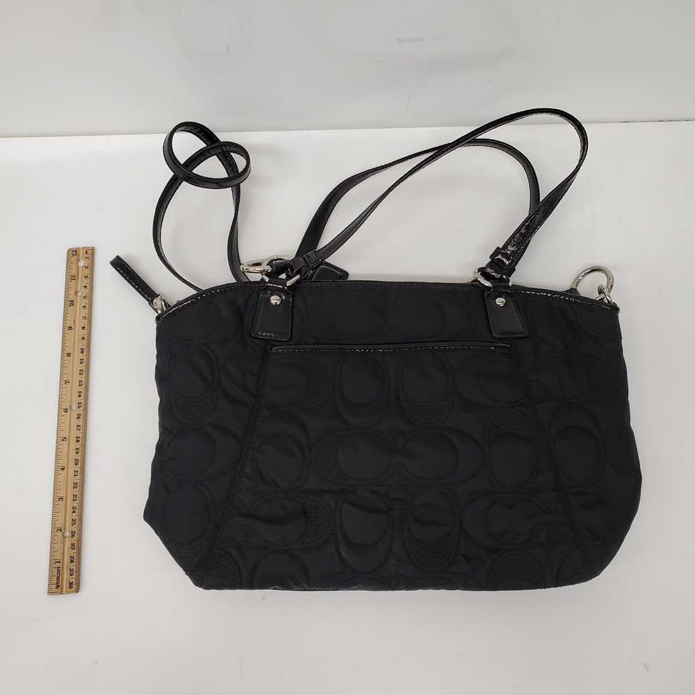 Coach Signature Logo Black Quilted Nylon Tote Pur… - image 2