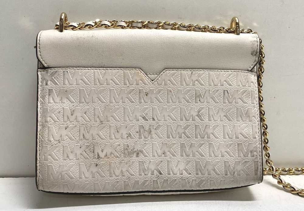 Michael Kors MK White Signature Embossed Leather … - image 2